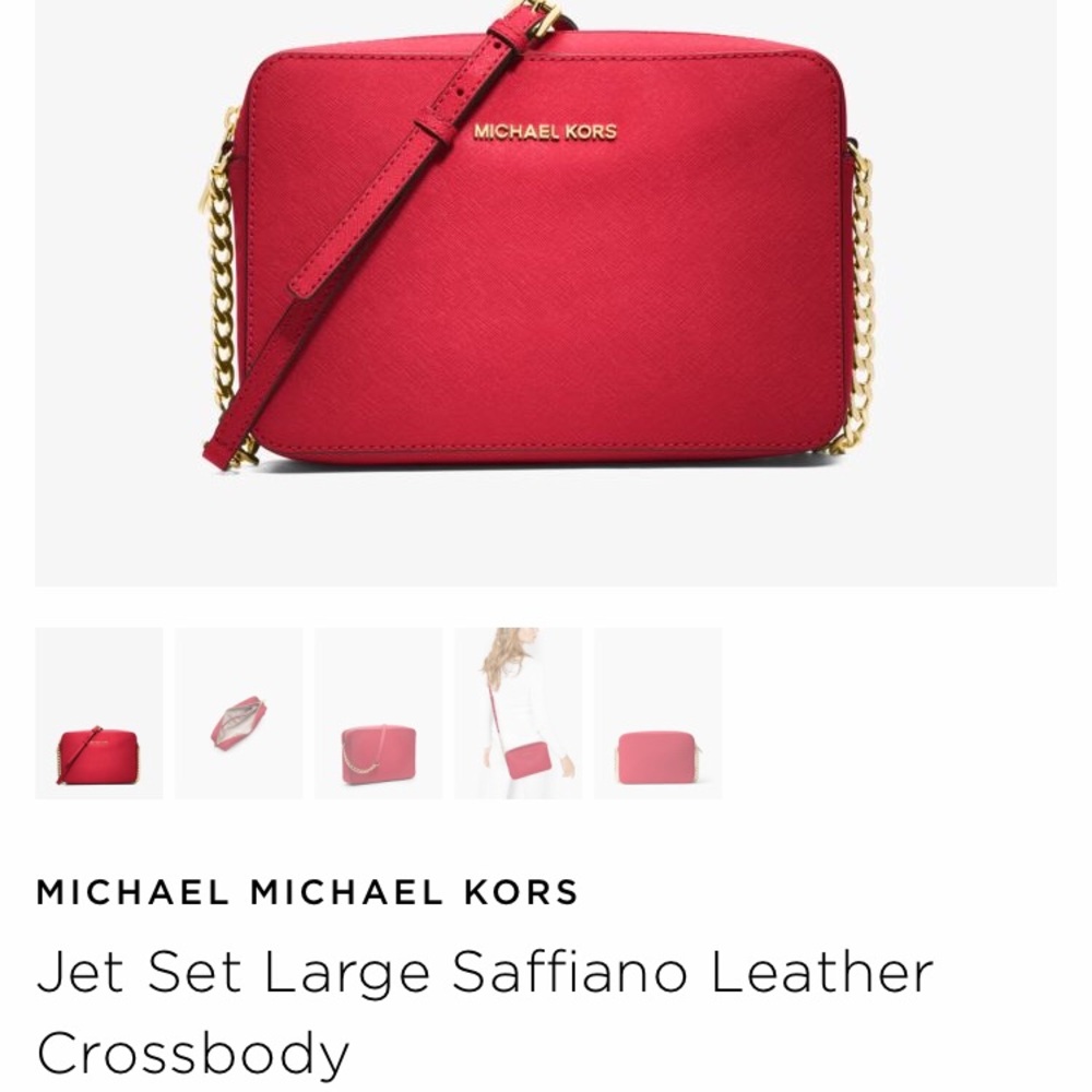 Michael Kors Jet Set Large Crossbody- in Merlot